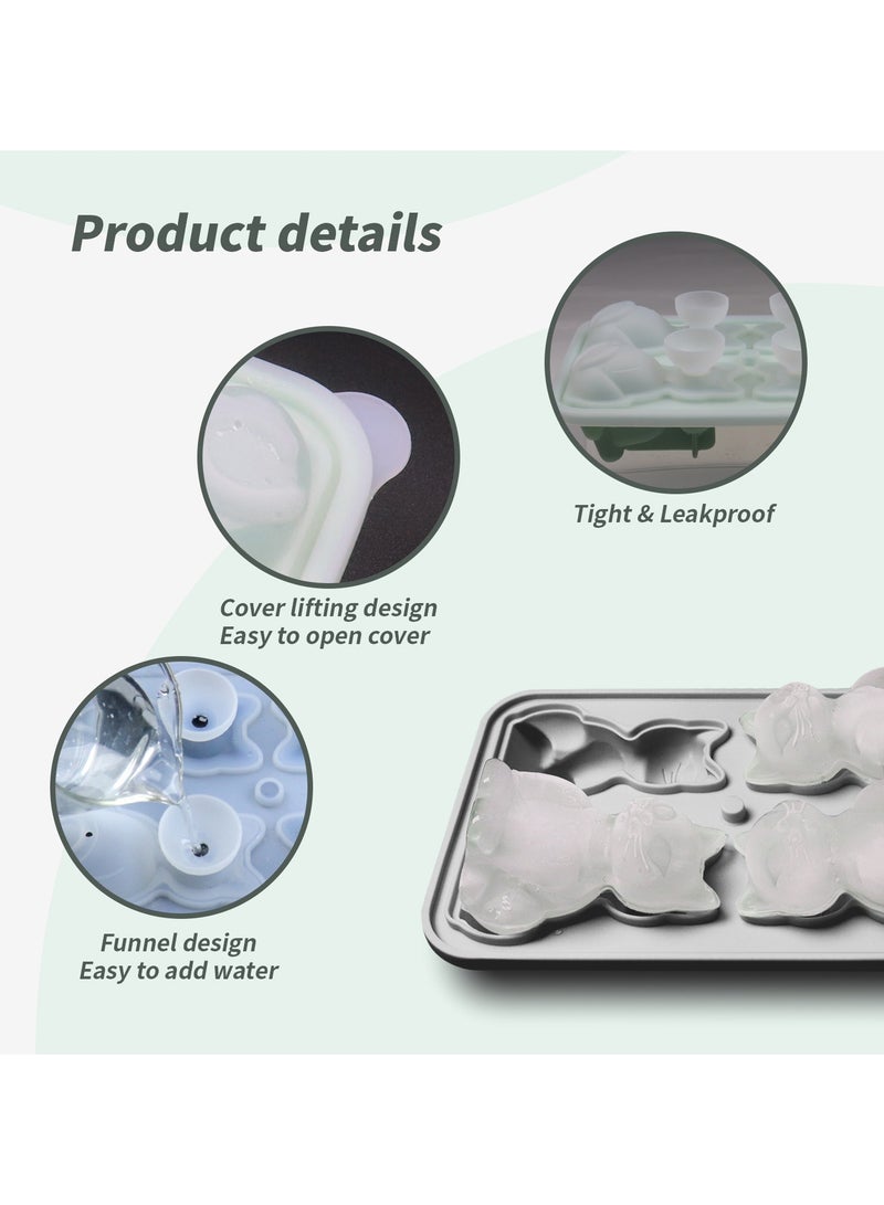 3D Cat Shaped Silicone Ice Cube Mold - Makes 4 Cat-Shaped Ice Cubes, Chocolates, and Biscuits - Perfect for Parties and Creative Desserts - Image 2
