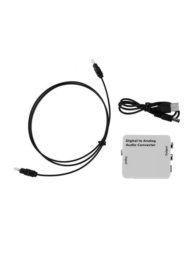 NIBEMINENT Digital Optical Toslink Coax To Analog R/L/RCA Audio Signal Converter White  - Image 1