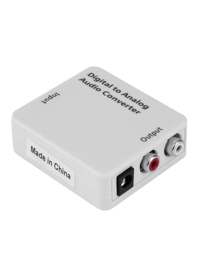 NIBEMINENT Digital Optical Toslink Coax To Analog R/L/RCA Audio Signal Converter White  - Image 4