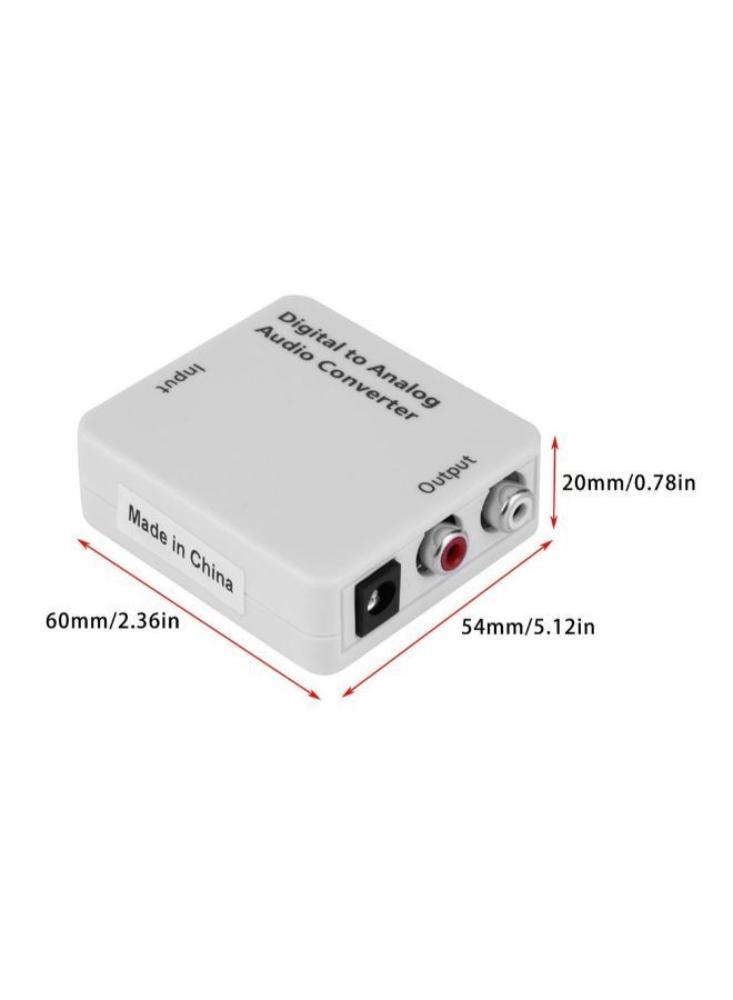 NIBEMINENT Digital Optical Toslink Coax To Analog R/L/RCA Audio Signal Converter White  - Image 3