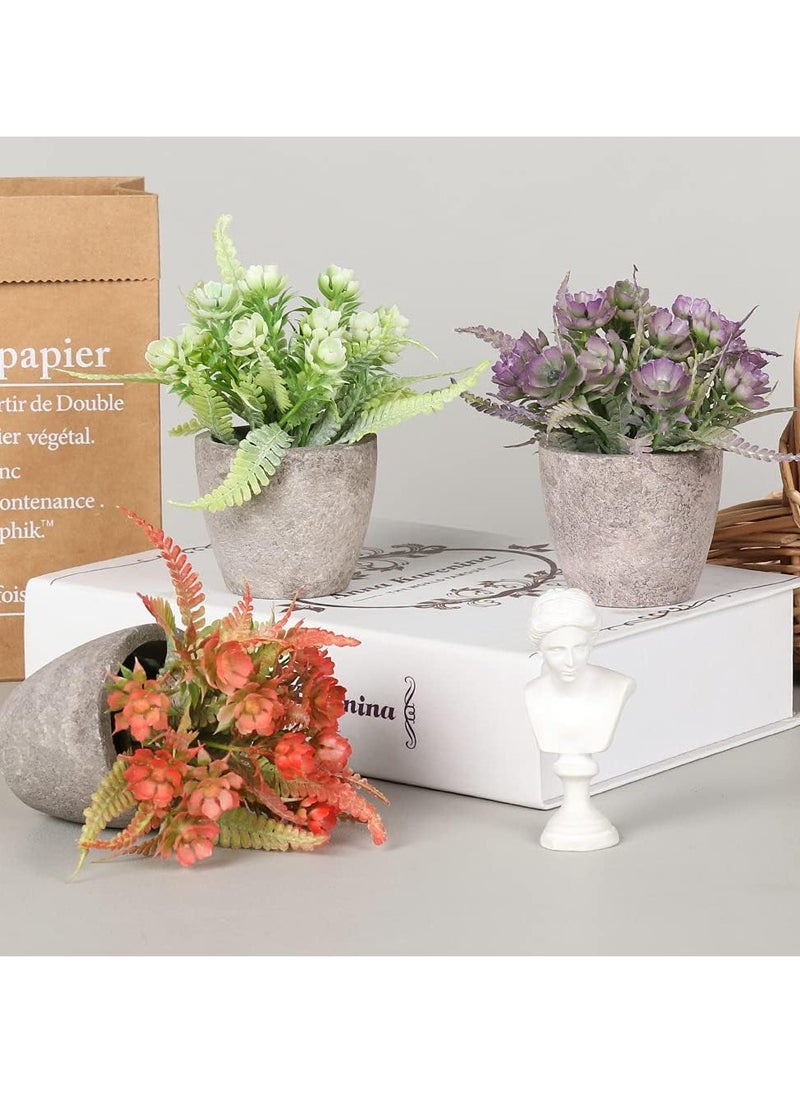 JOGAMS 6Pcs Artificial Flower Plants Indoor Mini Plastic Plants Fake Topiary Shrubs Greenery Fake Potted Flowers for Home Office Room Table Decoration Exquisite New House Gift  - Image 3