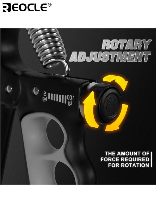 REOCLE Hand Grip Strengthener Adjustable 5.0-100.0KG Resistance Heavy-Duty Spring Finger Stretcher Ergonomic Design Training Equipment ldeal for Muscle Building and Recovery - Image 3