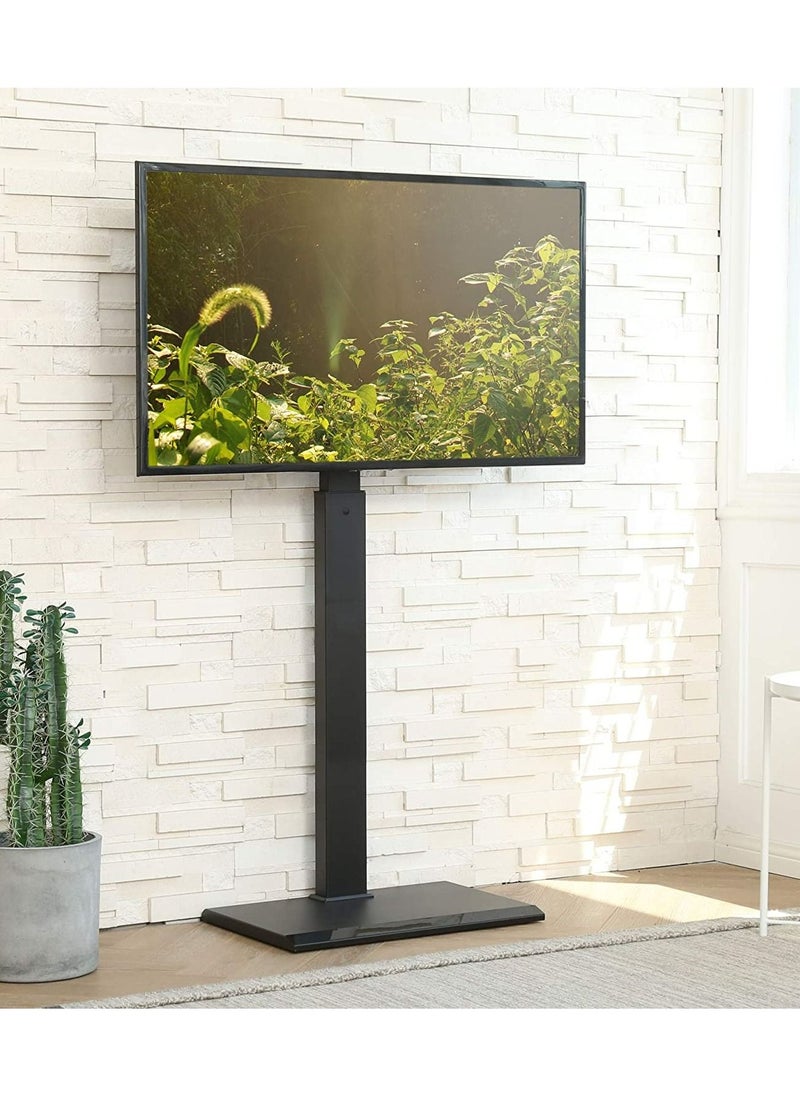 FITUEYES - FITUEYES Iron Base Swivel Floor TV Stand with Bracket Mount Space Saving for TVs Up to 55” LCD LED OLED Plasma Flat Panel or Curved Screen Height Adjustable - Image 1