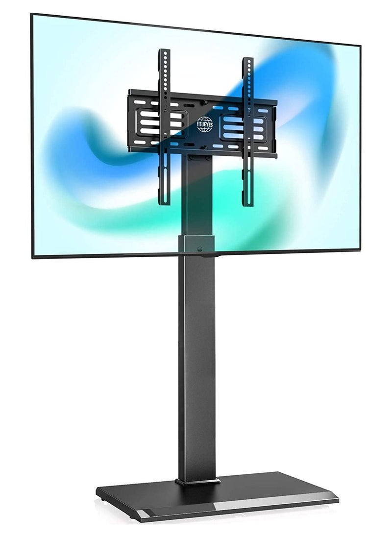FITUEYES - FITUEYES Iron Base Swivel Floor TV Stand with Bracket Mount Space Saving for TVs Up to 55” LCD LED OLED Plasma Flat Panel or Curved Screen Height Adjustable - Image 1