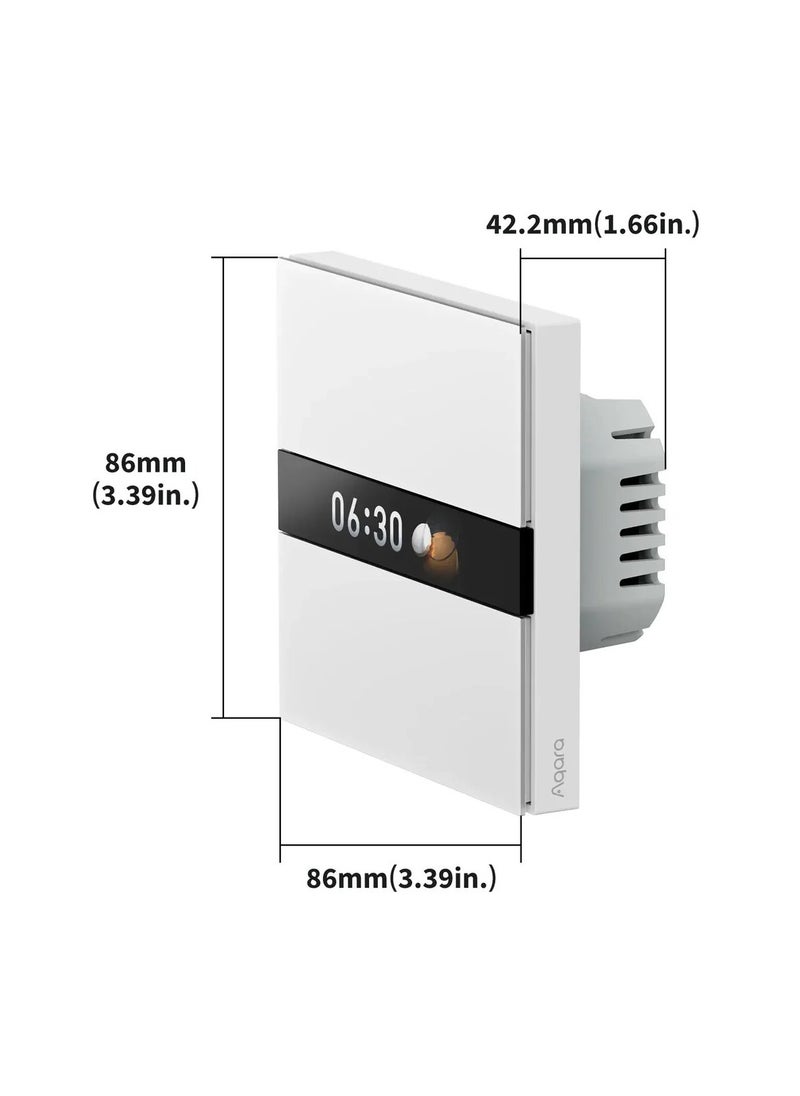 Aqara - Aqara Display Switch V1 EU (4 Gang 2 Channel with Neutral), Smart Switch with LCD Display Screen, Supports Apple Home, Alexa and Google Home, SmartThings via Matter Bridge, Requires Aqara Zigbee Hub - Image 1