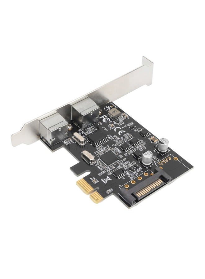 PUSOKEI بطاقة توسيع PCIE PS2، بطاقة توسيع PCI Express إلى منفذ PS/2 مزدوج، بطاقة توسيع منفذ لوحة المفاتيح والفأرة PS/2 بدون منفذ USB، واجهة طاقة SATA، لنظام ويندوز - Image 1