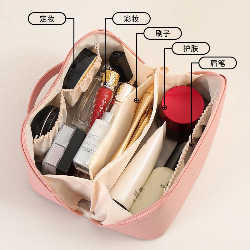 Large-Capacity Trendy Accordion Pillow Makeup Bag Portable Travel Storage Toiletry Bag Waterproof - Image 3