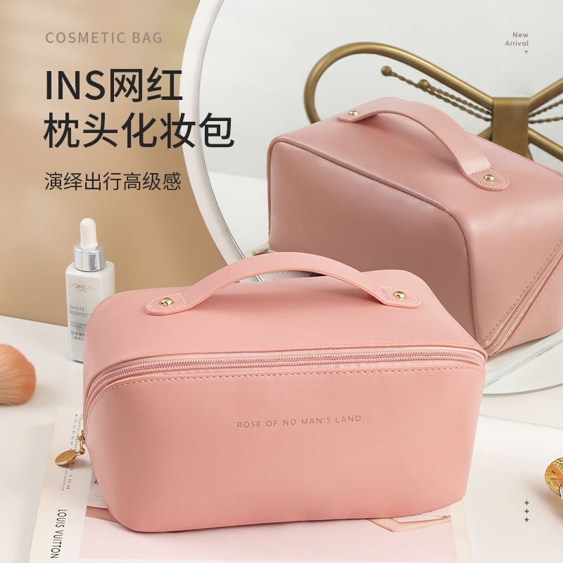 Large-Capacity Trendy Accordion Pillow Makeup Bag Portable Travel Storage Toiletry Bag Waterproof - Image 2