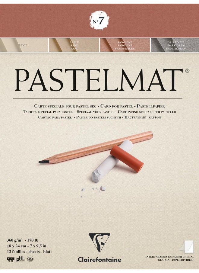 Clairefontaine CLAIREFONTAINE NO. 7 PASTELMAT PAD, 360G, 12 Sheets, 18 X 24 CM  - Image 1