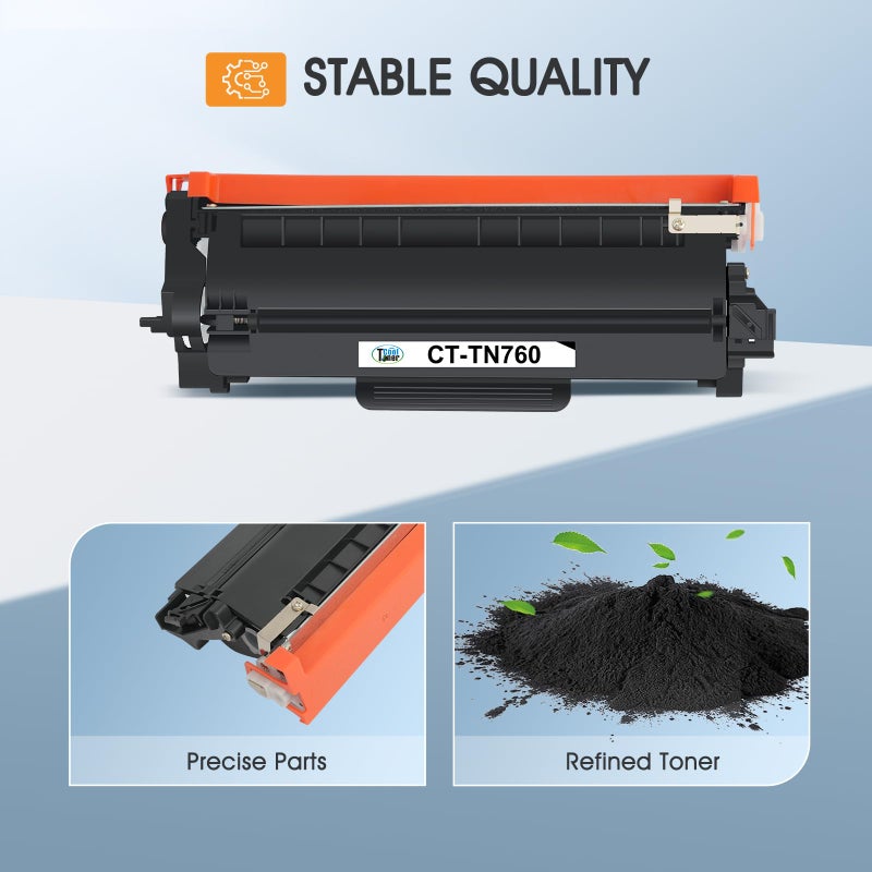 Cool Toner TN760 Toner for Brother Printer TN730: Compatible for Brother TN 760 TN-760 730 MFC-L2710DW DCP-L2550DW HL-L2395DW MFC-L2750DW TN-730/TN-760 TN-730 HL-L2350DW HL-L2370DW HL-L2390DW Black Cartridge - Image 4