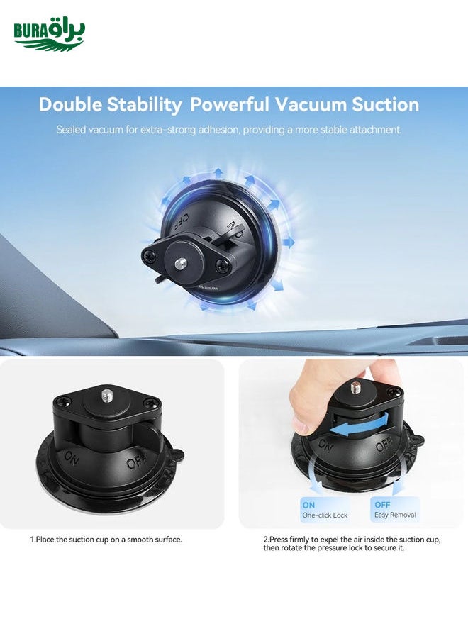 BURAQ - TELESIN Magnetic Base With 1/4 Inch Interface for DJI Pocket 3 / Insta360 Camera & Smart Phones Without Suction Cup Base - Image 1