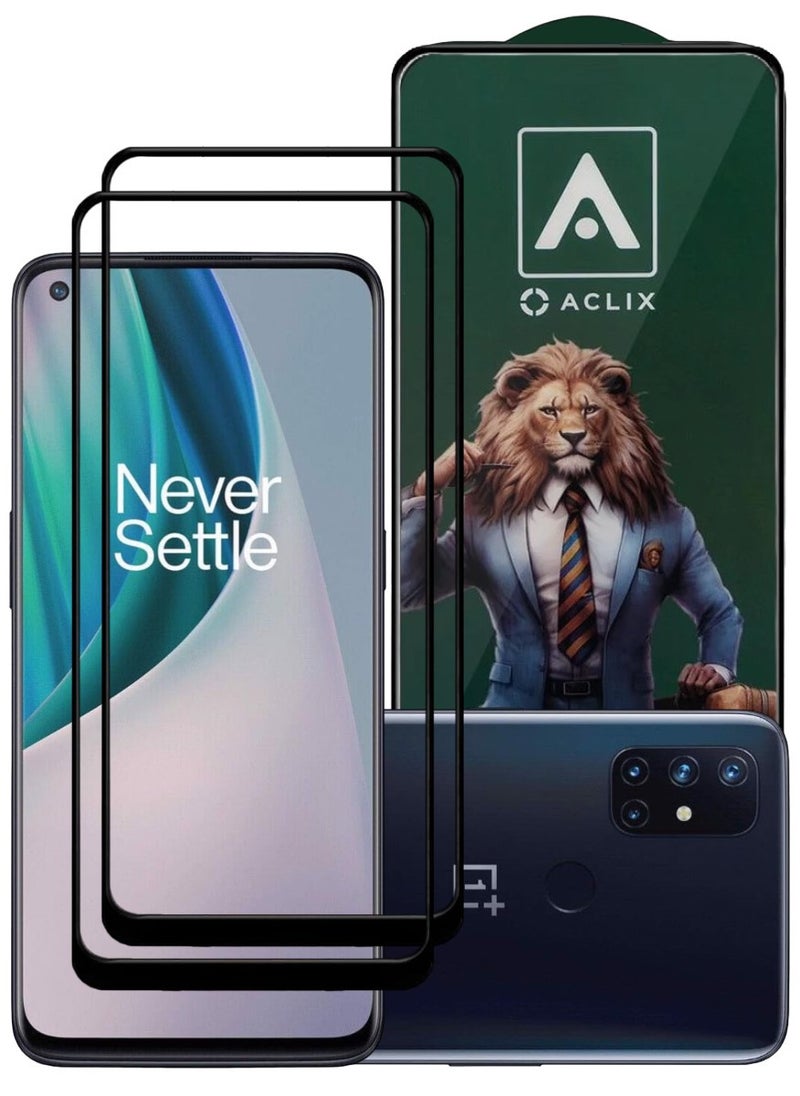 ACLIX 2 Pieces Antistatic ESD Dustproof Premium Quality High Definition Tempered Glass Screen Protector Designed For OnePlus Nord N10 5G - Image 1