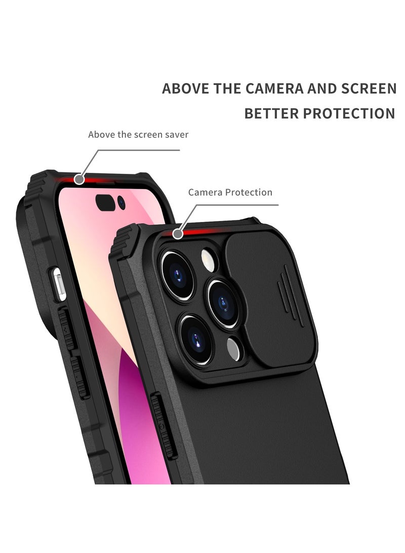 Iphone 14 Pro Max Black Mobile Phone Case Cover, Innovative Telescopic Bracket, Sliding Protection Camera Window, Bumper Shockproof Phone Back Cover  - Image 3