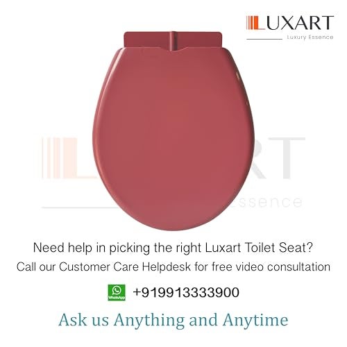 LUXART Toilet Seat Cover 17.9L x 14.5W Inc Indian Commode Oval Seat Cover With Round Edge | EWC Non Soft Close Commode Cover With Installation Kit | PP Western Toilet Cover For Bathroom Commercial Use - Image 2