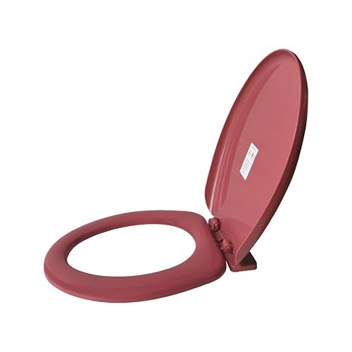 LUXART Toilet Seat Cover 17.9L x 14.5W Inc Indian Commode Oval Seat Cover With Round Edge | EWC Non Soft Close Commode Cover With Installation Kit | PP Western Toilet Cover For Bathroom Commercial Use - Image 1
