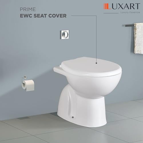 LUXART Toilet Seat Cover 17.9L x 14.5W Inc Indian Commode Oval Seat Cover With Round Edge | EWC Non Soft Close Commode Cover With Installation Kit | PP Western Toilet Cover For Bathroom Commercial Use - Image 5
