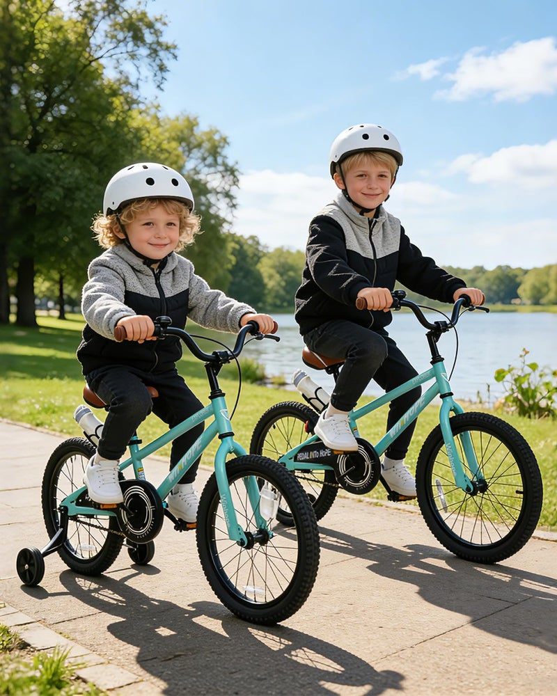 WinHope Kids Bike for Ages 2-9 Boys Girls, 12-18 Inch Beginner Learning Bicycle with Training Wheels, Adjustable Seat and Water Bottle for Children Toddlers, Easy to Ride, Multiple Colors - Image 5