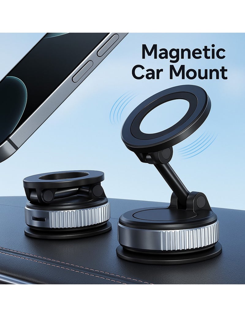 Vacuum Suction Magnetic Bracket – 360° Rotatable Mount with Strong Neodymium Magnet for Phones, GPS, Tools - Image 1