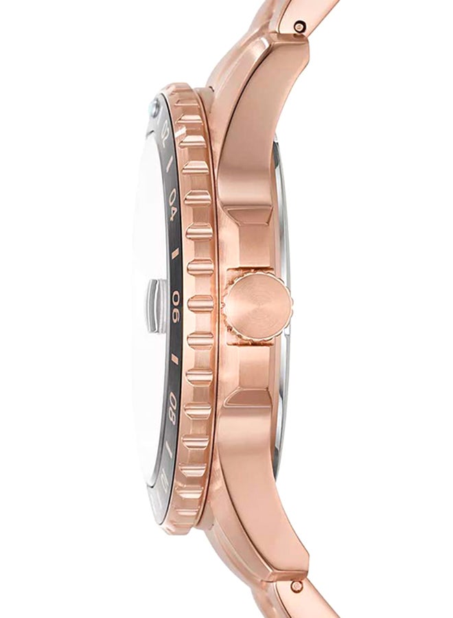 فوسيل ساعة فوسيل بلو GMT بتصميم روز جولد من الفولاذ المقاوم للصدأ FS6027 - 42 مم - Image 3