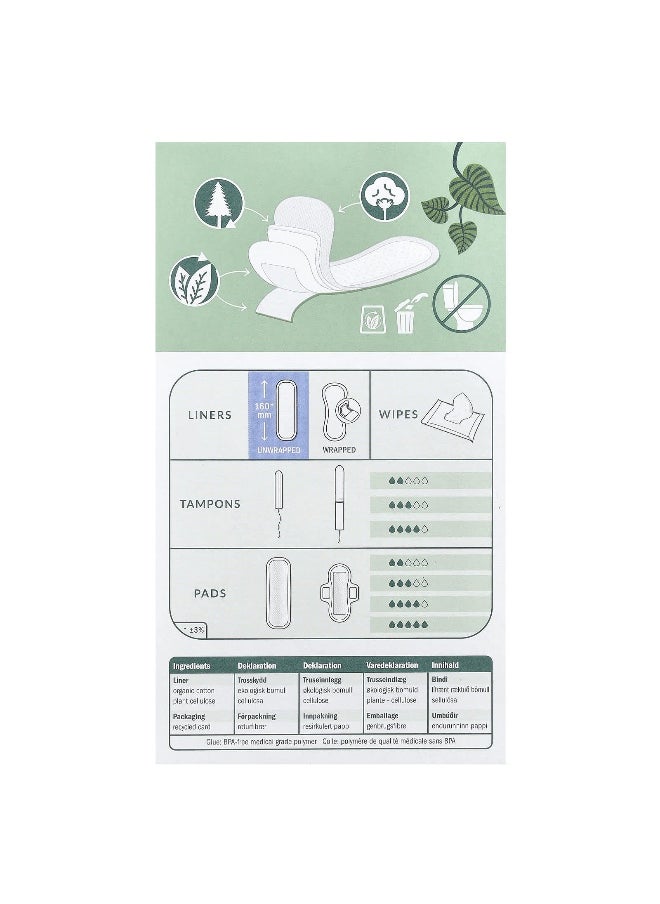 NATRACARE Natracare, Panty Liners, Organic Cotton Cover, Mini, 30 Liners  - Image 2