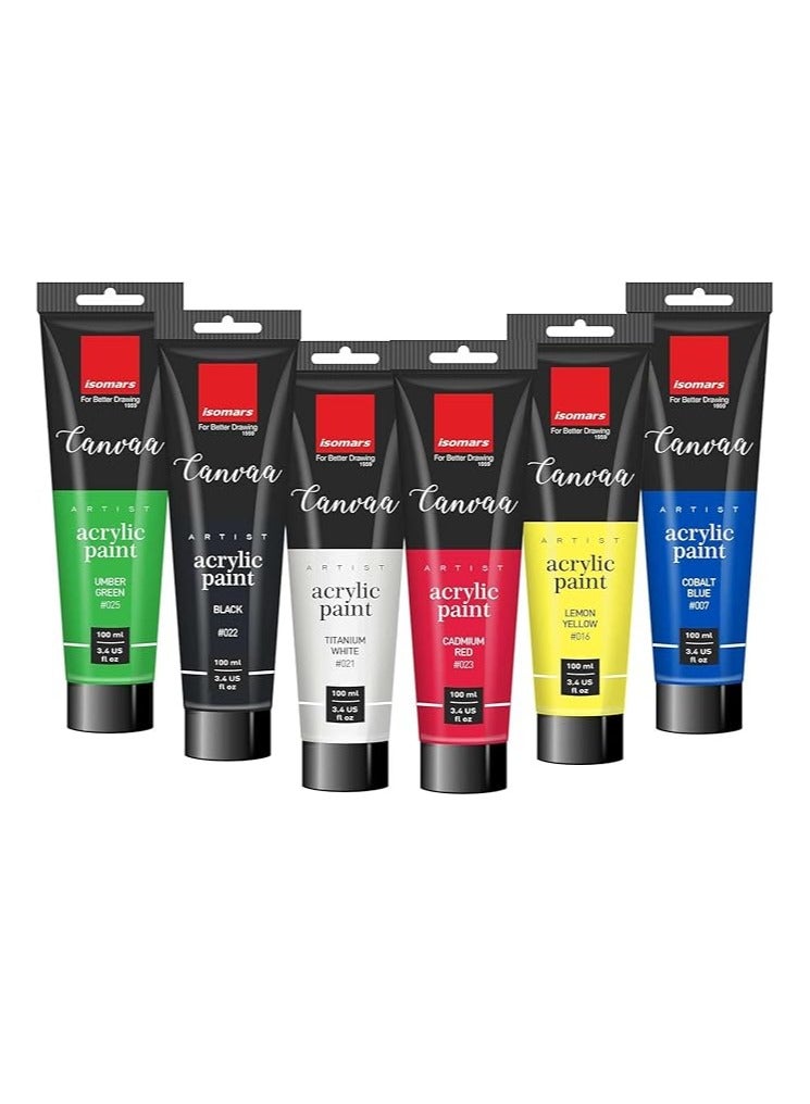 Isomers Canvaa Acrylic Paint 100ml Vibrant Pigmented & Fadeproof Colors - ARTIST SERIES - For Canvas Painting, Scrap Book, Paper Board, Wood & Terracotta Amarillo Ocre - Image 3