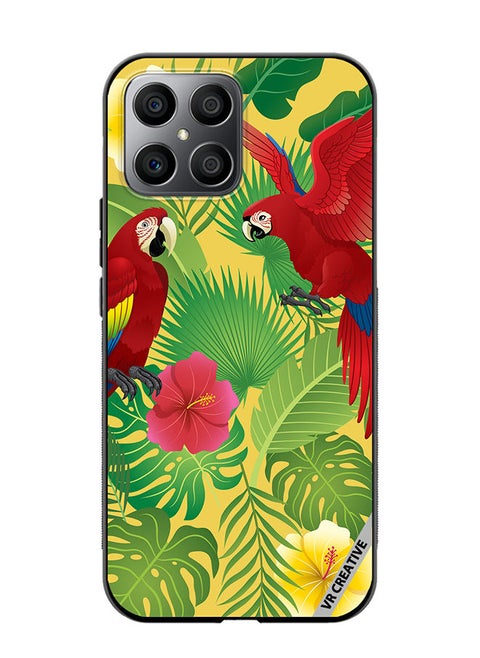 Protective Case Cover For Honor X8 Parrot In Jungle Design Multicolour