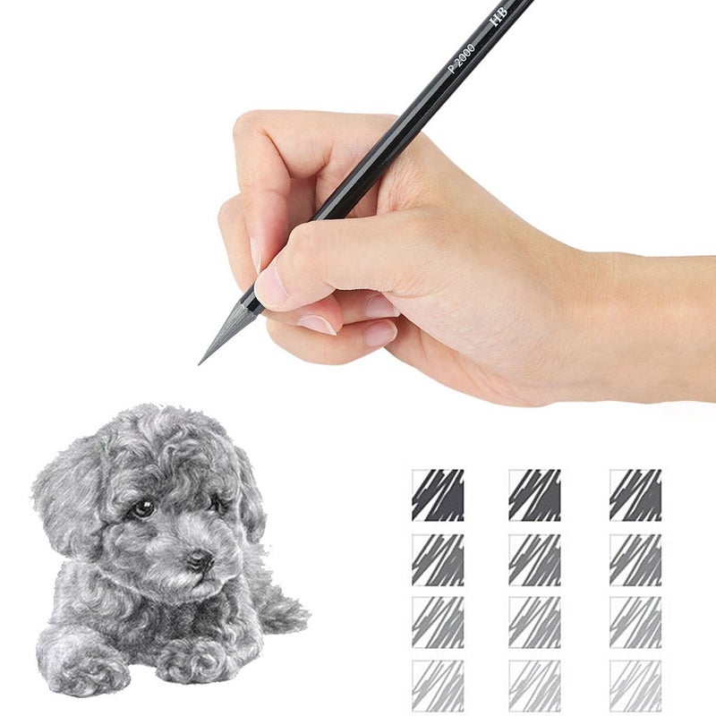EVNEED Woodless Pencil Set,12 pcs Non-wood Graphite and Charcoal Sketching for Drawing,Writing,Shading,Color Black-Set of 12 - Image 5