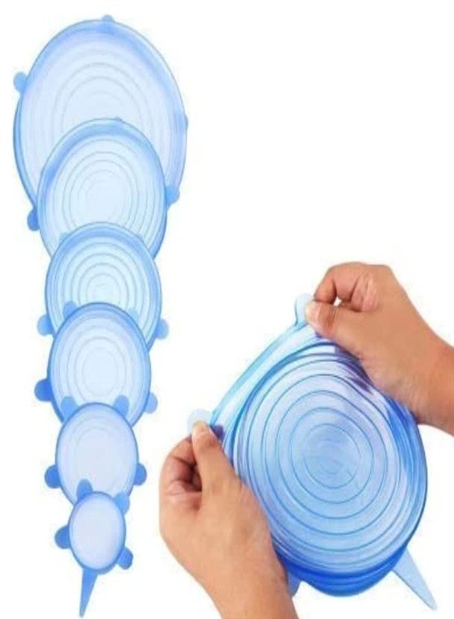 Attachh Silicone Stretch Lids, Reusable Durable Food Storage Covers for Bowls, Fit for Different Sizes & Shapes of Container, Dishwasher & Freezer Safe - Set of 6 - Image 1