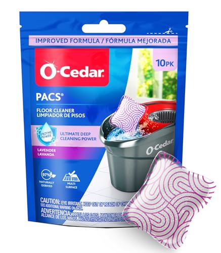 o cedar O-Cedar PACS Hard Floor Cleaner, Lavender Scent 10 Count (1-Pack) | Made with Naturally-Derived Ingredients | Safe to Use on All Hard Floors | Perfect for Mop Buckets - Image 1