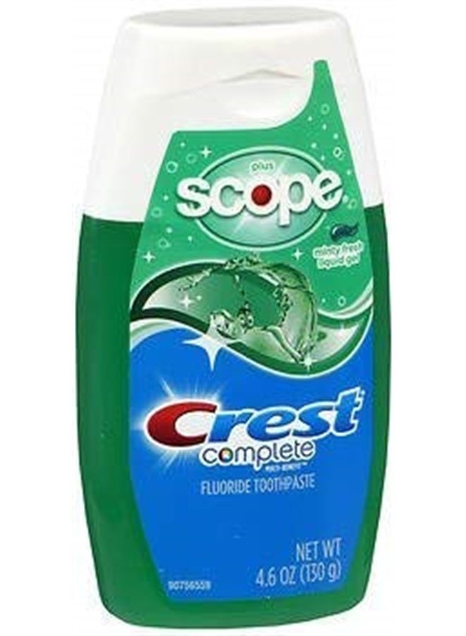 Crest Plus Scope Toothpaste Liquid Gel Minty Fresh - 4.6 oz, Pack of 4