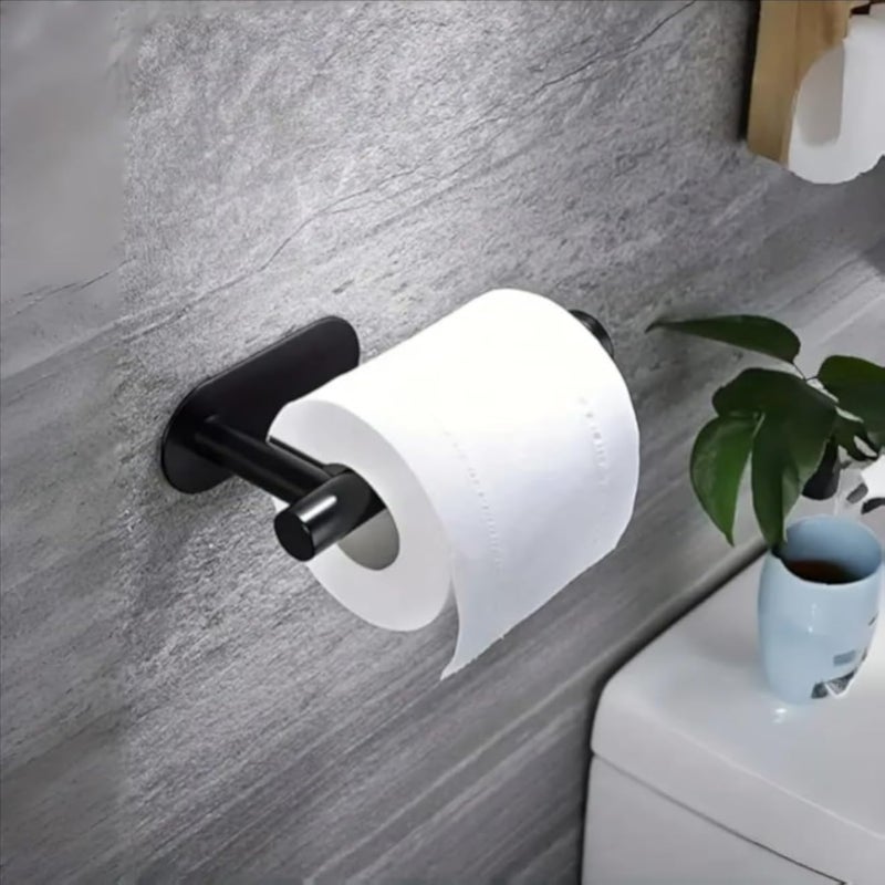 حامل ورق تواليت لاصق من النيكل المصقول (أسود)