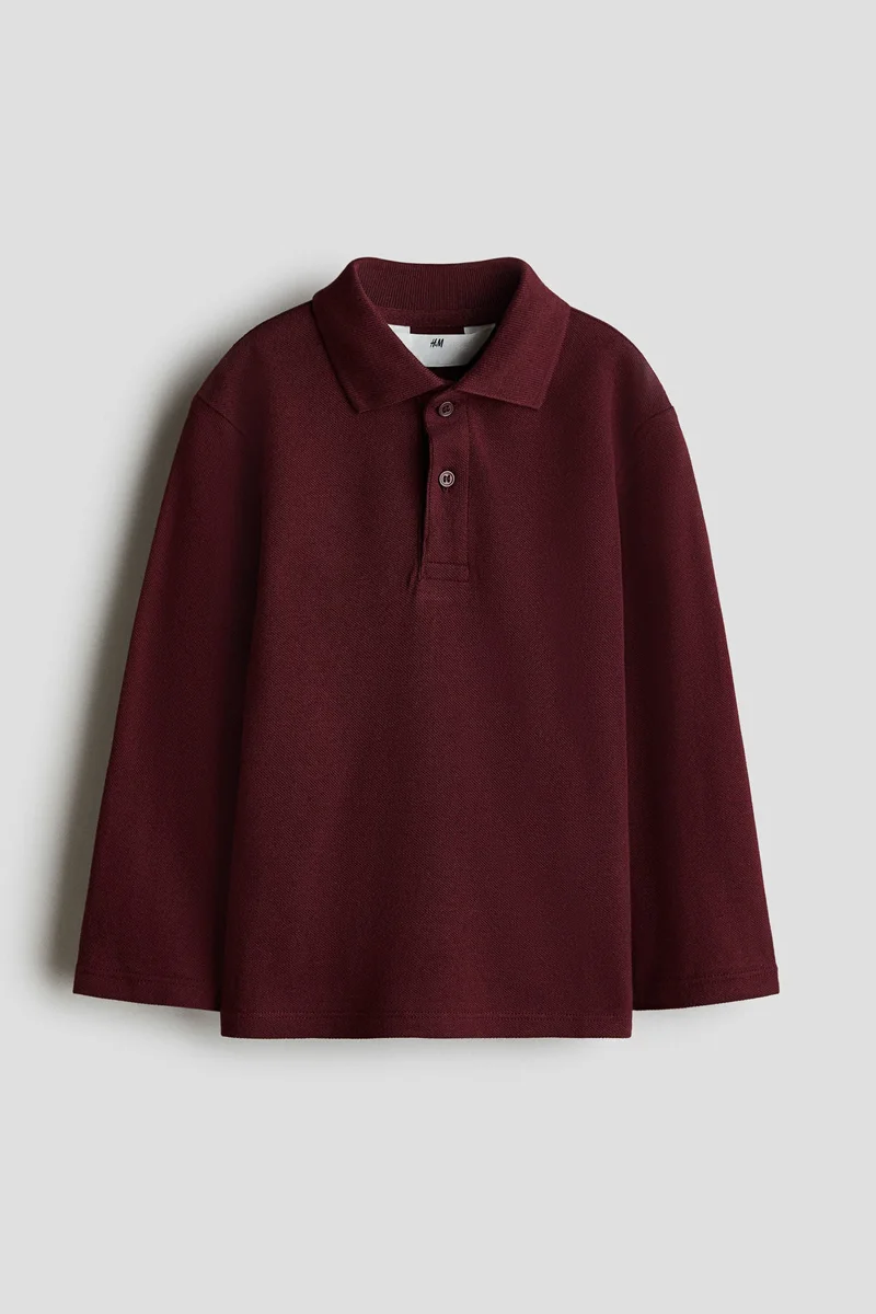 H&M Long-sleeved cotton polo shirt