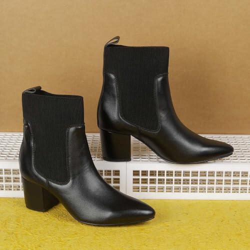 Metro Women Black Synthetic Ankle-Length Chelsea Block Heel Boots UK/4 EU/37 (31-717) - Image 2