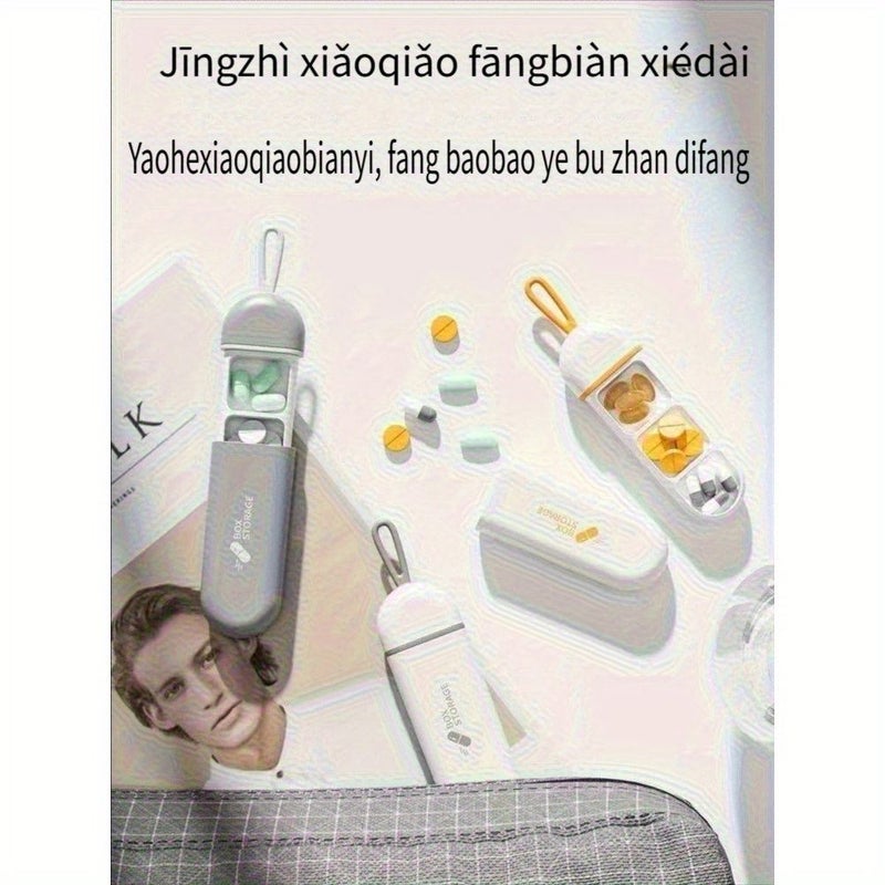 منظم حبوب محمول برتقالي 3 أقسام علبة أدوية يومية - Image 4