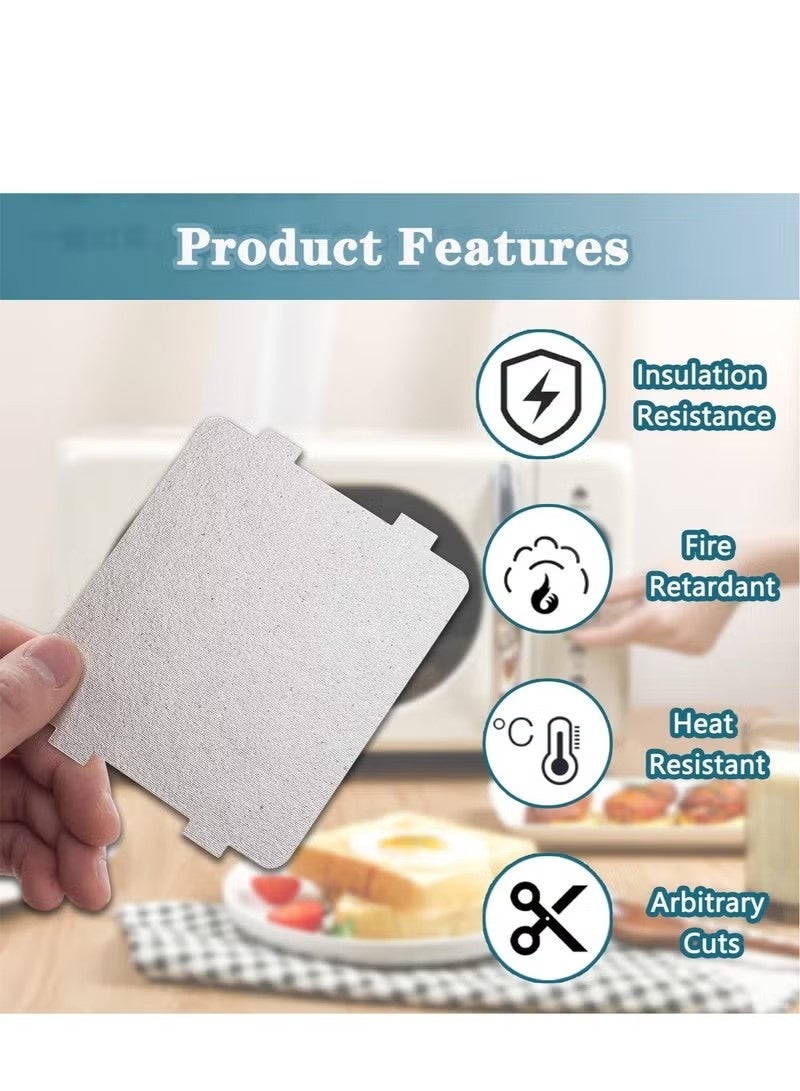 مجموعة من 8 قطع من شرائح الميكا لفرن الميكروويف - أغطية عالمية لموجات التوجيه لعزل حراري فعال، للمنزل والمطبخ والمطعم والمكتب وملحقات عزل حراري سميكة - Image 2