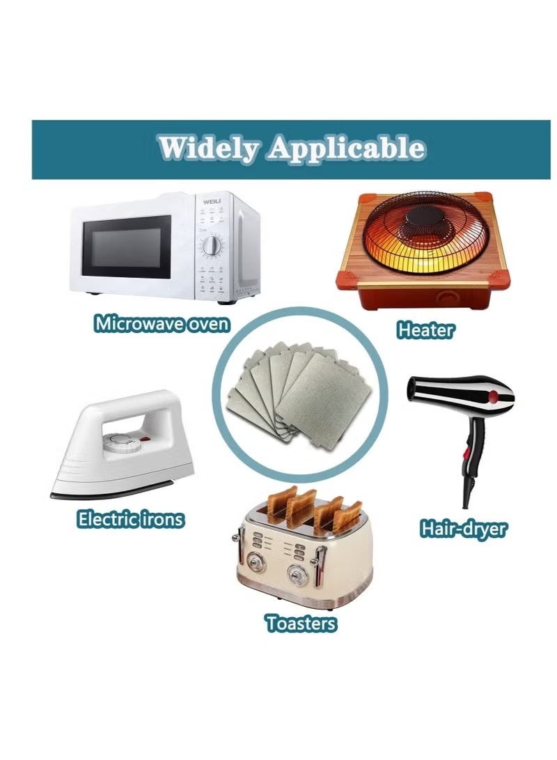 مجموعة من 8 قطع من شرائح الميكا لفرن الميكروويف - أغطية عالمية لموجات التوجيه لعزل حراري فعال، للمنزل والمطبخ والمطعم والمكتب وملحقات عزل حراري سميكة - Image 3