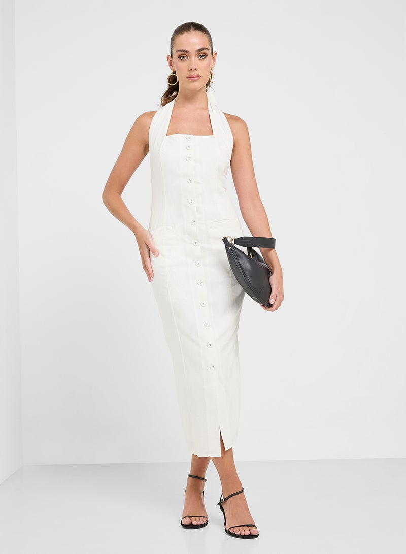 Ginger Halter Buttoned Dress  - Image 1