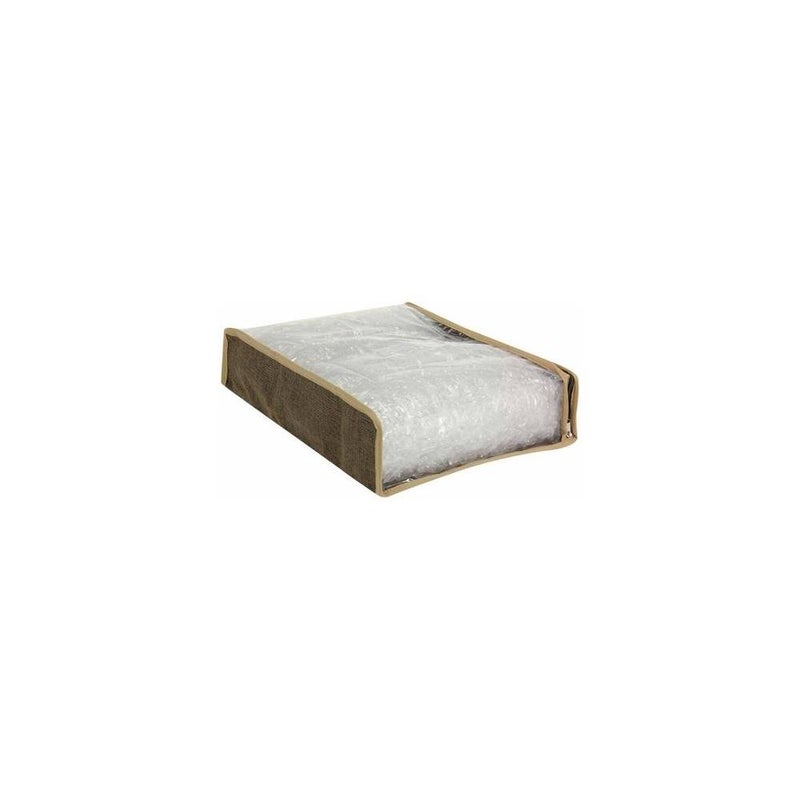Household Essentials 66612 Sweater Storage Bags  Set of 2  Coffee LinenBrownClear - Image 1