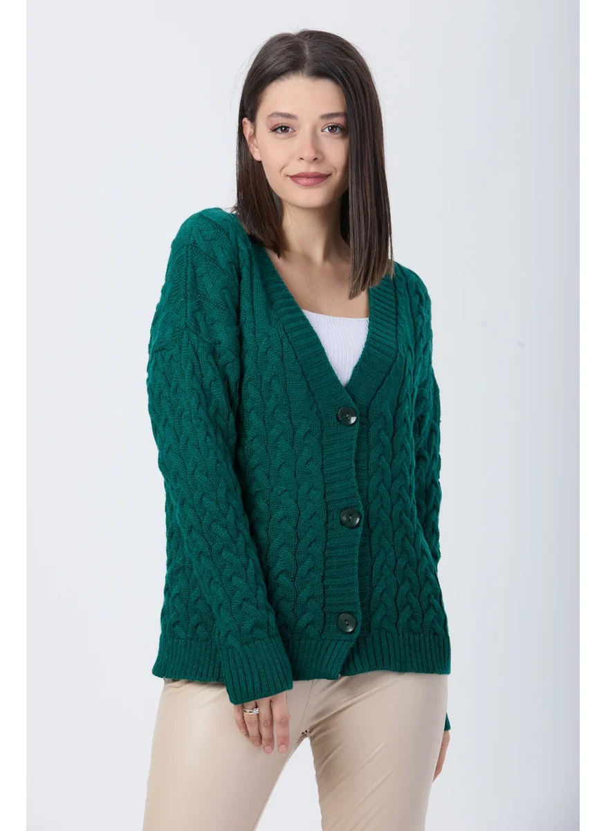 Tofisa 24033-ZUMRUT Knitwear Cardigan
