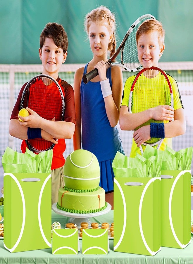 Wayyogh Tennis Gift Bag Large Tennis Gift Wrap Bags with Tissue Paper Greeting Card Decorations for Sports Ball Party Favor Tennis Birthday Baby Shower Goodie Gifts Wrapping Bags for Kids Adult Team Supplies - Image 3