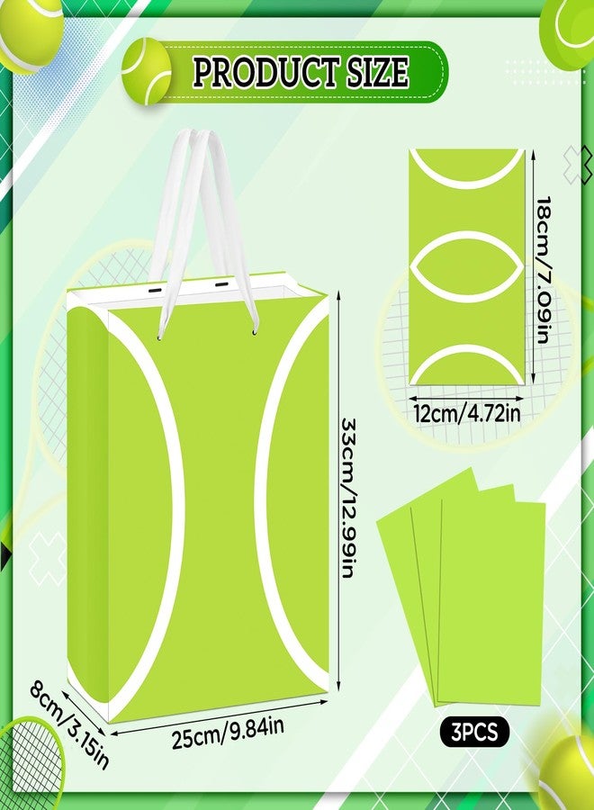 Wayyogh Tennis Gift Bag Large Tennis Gift Wrap Bags with Tissue Paper Greeting Card Decorations for Sports Ball Party Favor Tennis Birthday Baby Shower Goodie Gifts Wrapping Bags for Kids Adult Team Supplies - Image 4