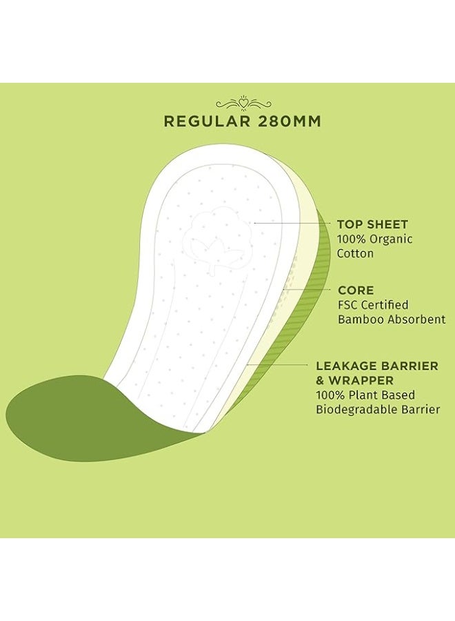 بيساف فوط صحية من القطن العضوي قابلة للتحلل الحيوي من بي سيف (عبوة من 10 قطع، عادية) - Image 3