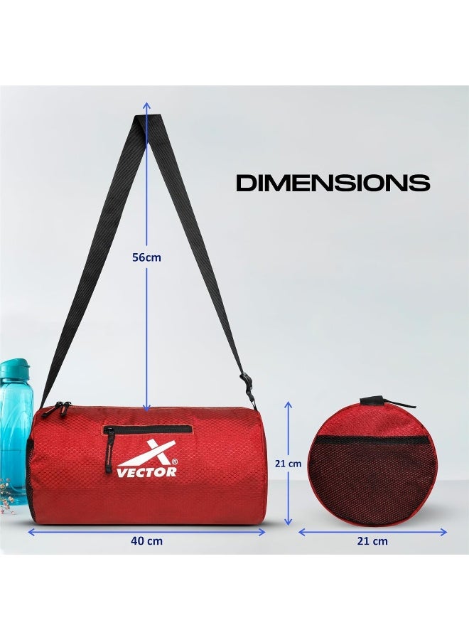 Vector X Red Polyester Gym Duffel Bag – Sports & Fitness Bag for Men & Women, Travel & Training - Image 4