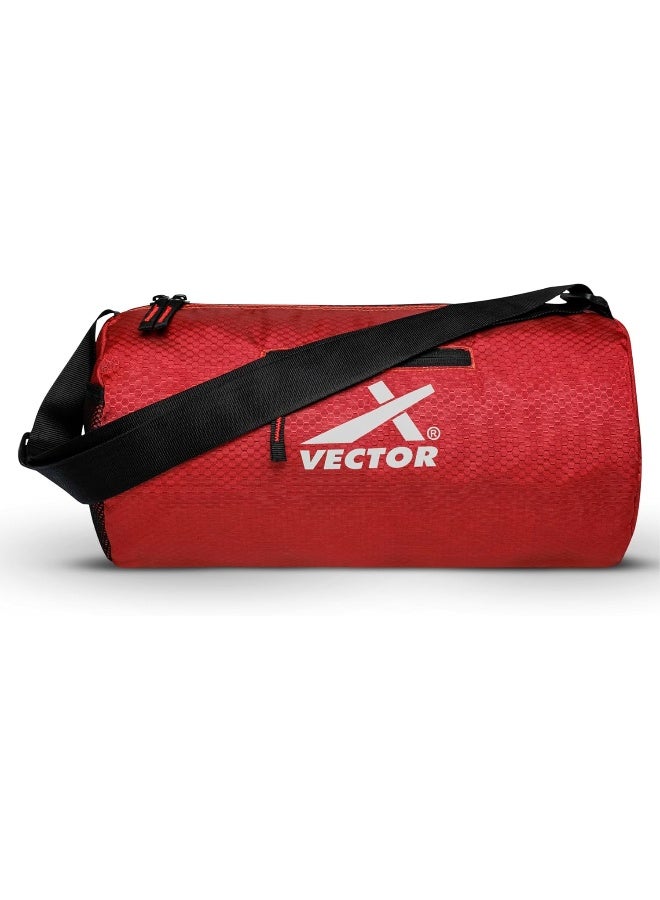 Vector X Red Polyester Gym Duffel Bag – Sports & Fitness Bag for Men & Women, Travel & Training - Image 1