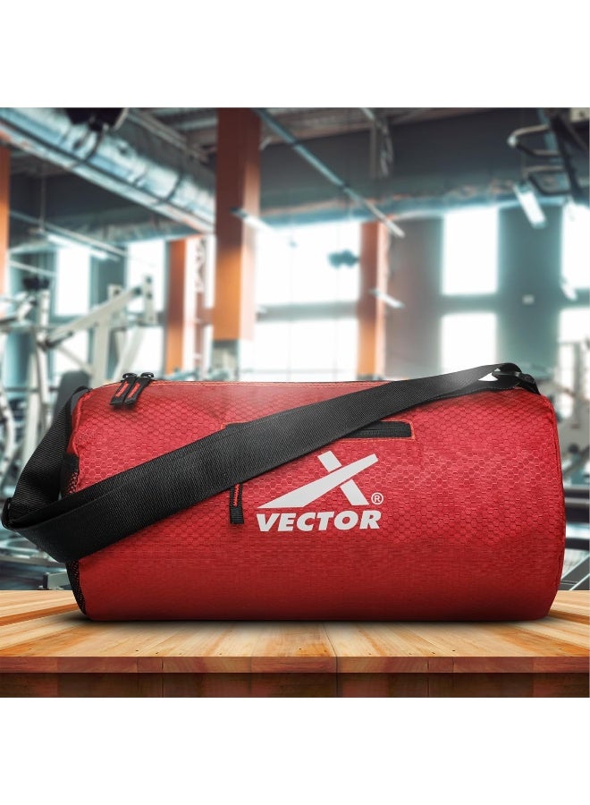 Vector X Red Polyester Gym Duffel Bag – Sports & Fitness Bag for Men & Women, Travel & Training - Image 2