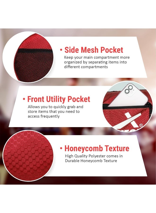 Vector X Red Polyester Gym Duffel Bag – Sports & Fitness Bag for Men & Women, Travel & Training - Image 5