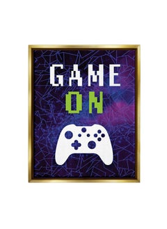 Stupell Industries Game On Bold Geometric Pattern Gaming Controller Floating Framed Wall Art, Design By Victoria Barnes  - Image 1