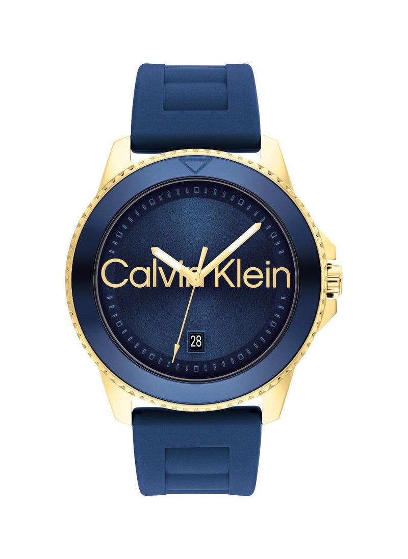 CALVIN KLEIN ساعة يد دائرية للرجال بهيكل ذهبي من القرنفل - 25200426  - Image 1