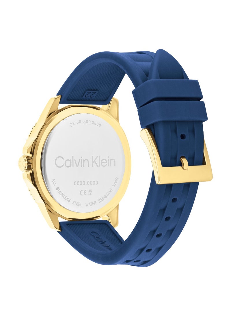 CALVIN KLEIN ساعة يد دائرية للرجال بهيكل ذهبي من القرنفل - 25200426  - Image 3