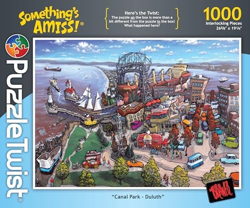 PuzzleTwist Jigsaw Puzzle Canal Park Duluth Somethings Amiss Series 1000 Pieces City Ships Family Pastime - Image 1